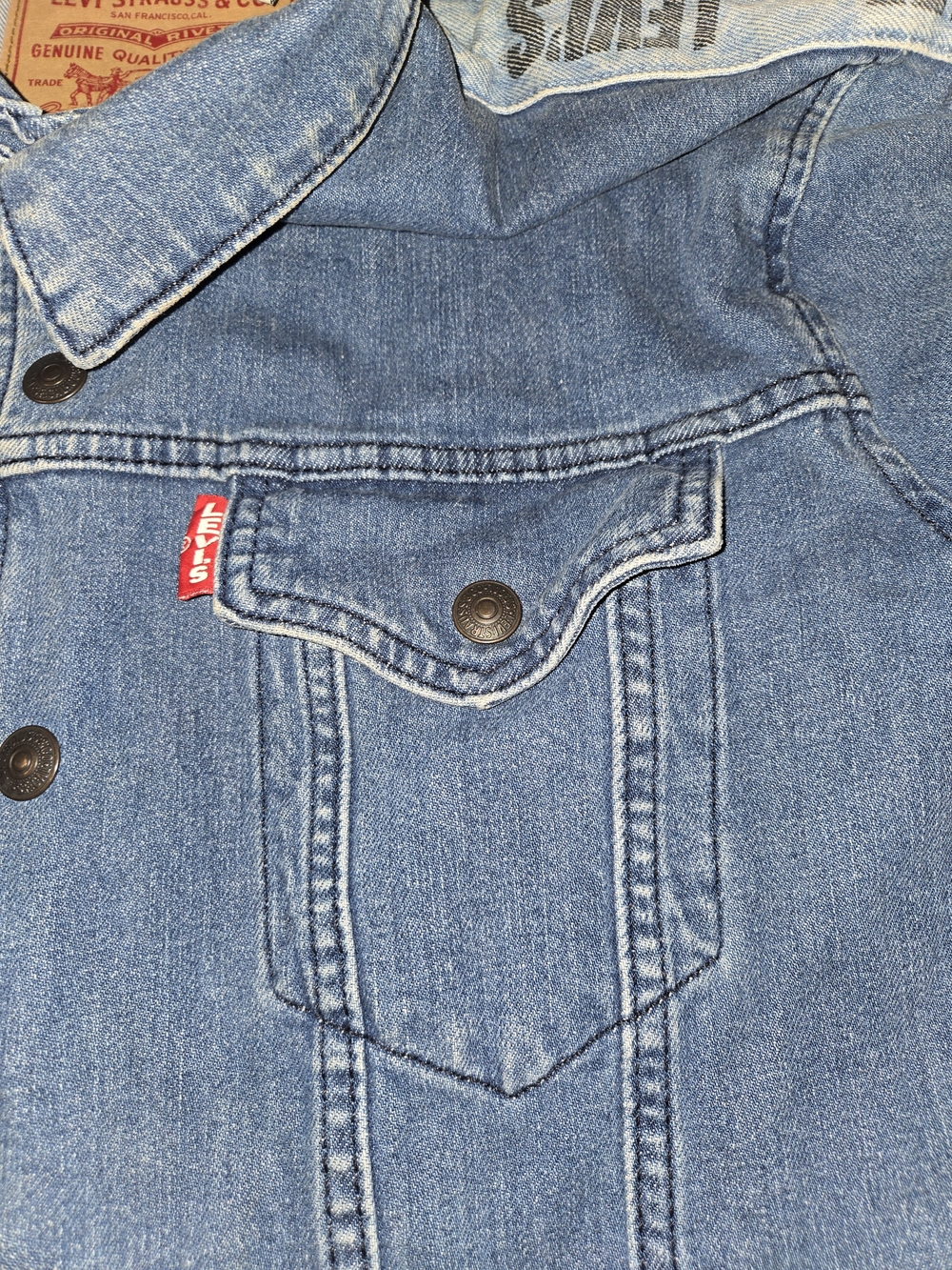 Levi's Men's Blue Denim Trucker Jacket Size M ... Big E - Picture 7 of 10